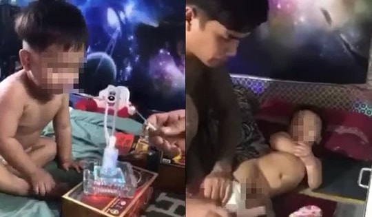 Đau xót hình ảnh bé trai 3 tuổi nghi bị cha dượng ép hút ma túy đá: Hành vi phản cảm, vi phạm pháp luật