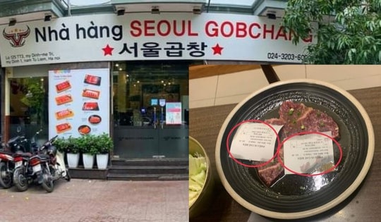 Nhà hàng Seoul Gobchang Mỹ Đình mang thịt ‘trộn' với hoá đơn cho khách ăn