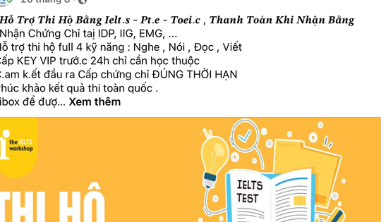 Tin lời rao thi hộ chứng chỉ ngoại ngữ, nhiều người 'ngã ngửa' sau lệnh chuyển tiền
