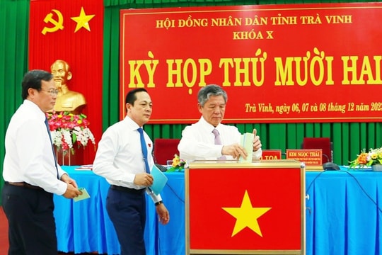 Kết quả lấy phiếu tín nhiệm 34 nhân sự chủ chốt tỉnh Trà Vinh