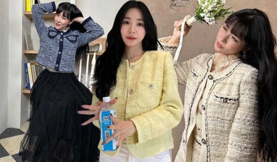 Tham khảo Tiffany Young cách diện áo khoác vải tweed đẹp suốt mùa lễ hội