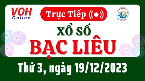 XSBL 19/12 - Kết quả xổ số Bạc Liêu hôm nay thứ 3 ngày 19/12/2023
