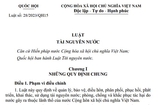 Đã có Luật Tài nguyên nước 2023 chính thức