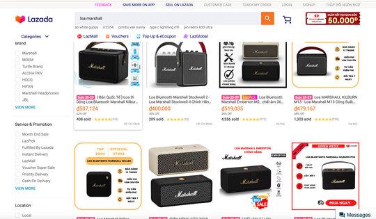 Chợ mạng bán đầy loa, tai nghe Marshall giả, Lazada, Shopee nói gì?