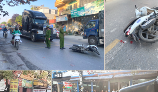 Tài xế container cả gan tông xe CSGT khi bị kiểm tra