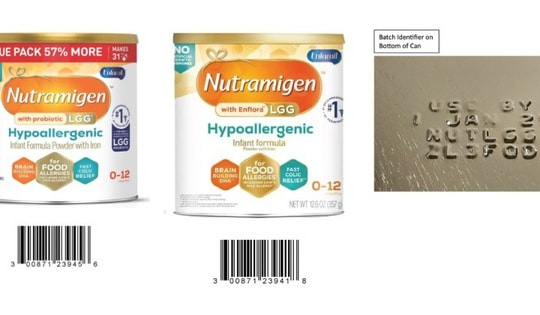 Thông tin mới nhất về sữa công thức Nutramigen tại Hoa Kỳ nhiễm vi khuẩn Cronobacter sakazakii