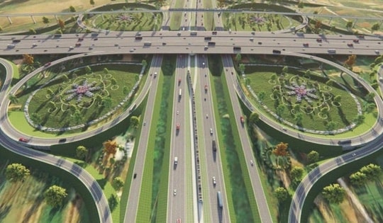 Chiêm ngưỡng thiết kế hiện đại của đường Vành đai 4 Hà Nội, nơi rộng nhất lên đến 14 làn xe