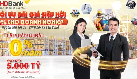 Cùng doanh nghiệp đón Tết, HDBank tung thêm gói tín dụng lãi suất 0%