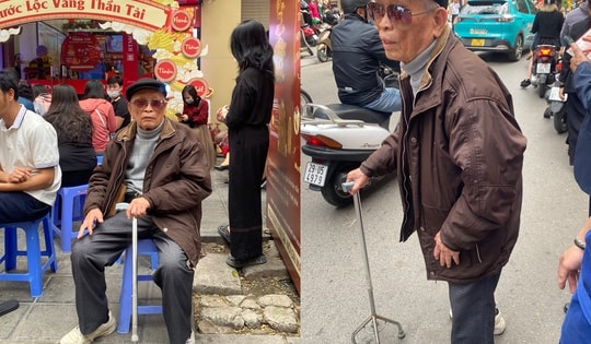 Cụ ông 95 tuổi, chống gậy làm điều này vào ngày vía Thần Tài cho con trai khiến ai cũng cảm động