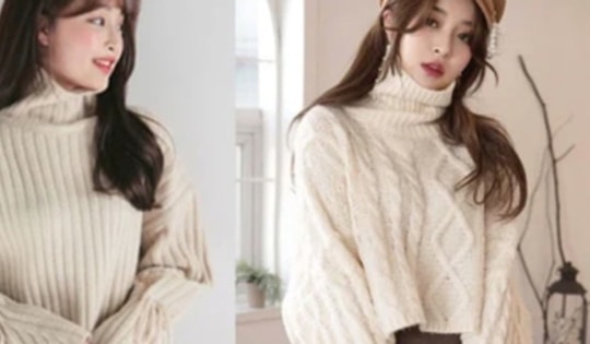 Cách mặc áo len dệt kim đang hot