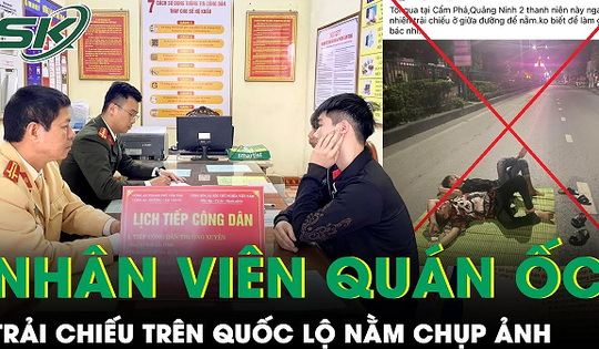Câu like bất chấp tính mạng, 2 nhân viên quán ốc trải chiếu trên quốc lộ nằm chụp ảnh bị công an mời lên làm việc