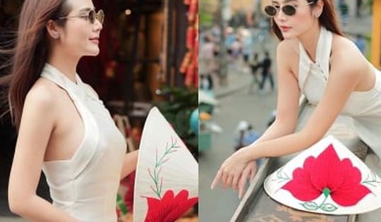 Nữ chính 'Chúng ta của 8 năm sau' diện áo dài cách điệu, khoe vai trần nuột nà