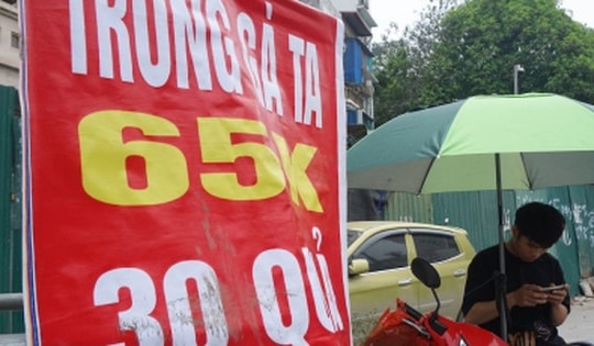 Người chăn nuôi mang trứng gà "siêu rẻ" bán trên vỉa hè Hà Nội