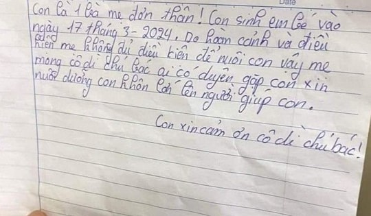 Xót xa lời nhắn của mẹ đơn thân bỏ con trai sơ sinh ở gốc đa đầu làng nhờ người nuôi giúp