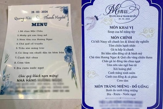Sự thật về thực đơn sơ sài 'thiếu gà và xôi' tại đám cưới Quang Hải