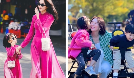 Thời trang mẹ con sao Việt: Hoa hậu Đặng Thu Thảo và con gái giản dị mà vẫn sang trọng