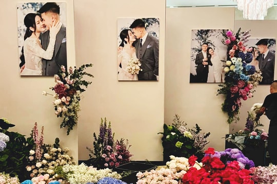 Không gian tiệc cưới của Quang Hải trước giờ G