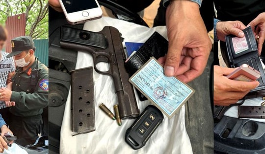 Mang súng K54 đi 'dạo phố', thanh niên gặp tổ công tác 141