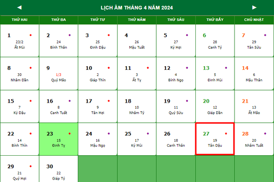 Người lao động nghỉ lễ 30/4 và 01/5 năm 2024 từ ngày nào?