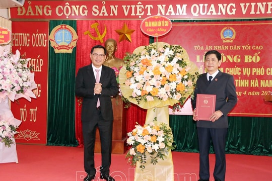 Bổ nhiệm Thẩm phán, Chánh tòa Hình sự giữ chức Phó Chánh án Tòa án nhân dân tỉnh