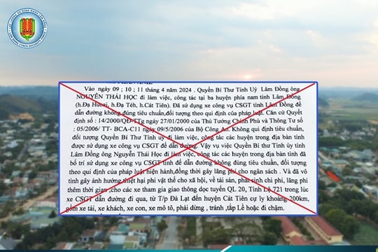 Công an Lâm Đồng: Không có việc sử dụng xe cảnh sát giao thông dẫn đường đoàn công tác của Quyền Bí thư Tỉnh ủy