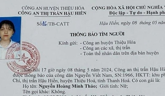 Nữ sinh 15 tuổi mất liên lạc 2 ngày với gia đình sau buổi học