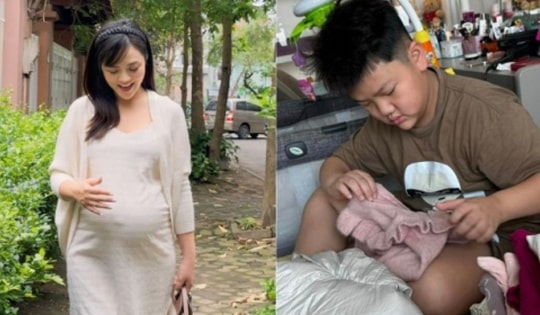 Thu Quỳnh hé lộ khoảnh khắc con trai ra dáng người lớn tự mình chuẩn bị đồ đạc để mẹ chuẩn bị đón em bé