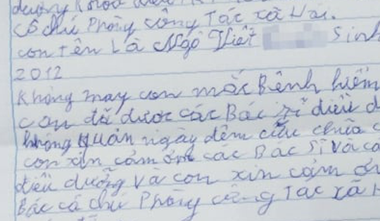 Bức thư tay xúc động bé trai 12 tuổi trở về từ 'cửa tử' gửi y bác sĩ