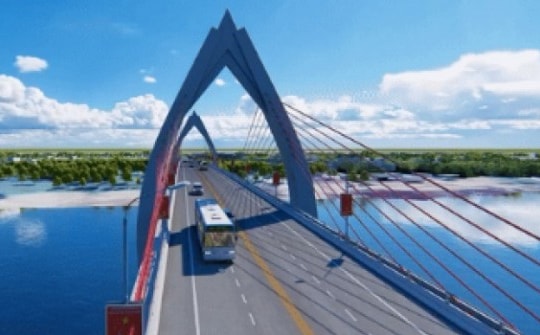 Hình dáng cầu dây văng nghìn tỷ đồng đầu tiên tại Nam Định