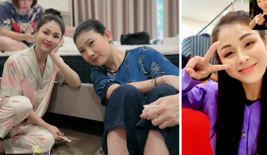 Vừa 'dằn mặt' mẹ chồng trên phim, Lương Thu Trang và NSND Mỹ Uyên có màn tương tác thú vị