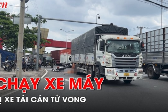 Video: Cô gái chạy xe máy bị xe tải cán tử vong