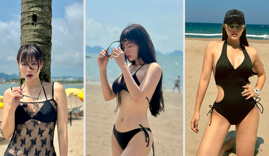 Xả vai 'vợ' Tuấn Tú, Thanh Hương diện bikini nóng bỏng, tạo dáng như người mẫu