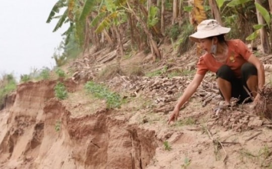 Bờ sông Đà sạt lở hàng trăm mét, nhiều hộ dân ở Phú Thọ đứng ngồi không yên