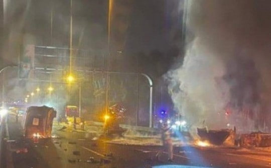 Cục CSGT thông tin về vụ cháy xe bồn trên cao tốc Hà Nội – Hải Phòng