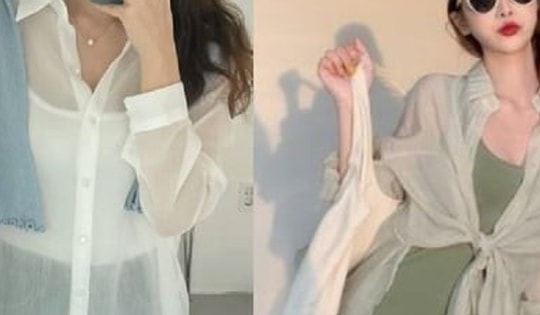 Mách nàng cách diện áo sơ mi voan mỏng vừa đẹp vừa kín đáo