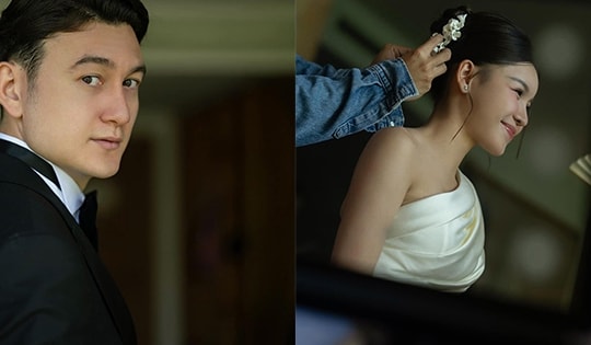 Hình ảnh hiếm hoi trong đám cưới thủ môn Đặng Văn Lâm và vợ hotgirl hơn tuổi