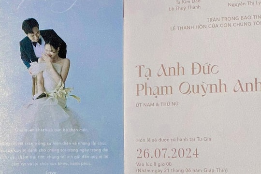 Thiệp cưới in ảnh chân dung của Anh Đức