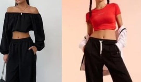 Phối đồ đẹp với quần ống rộng màu đen