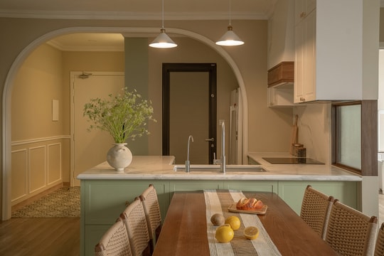 Căn hộ phong cách đồng quê phối màu lạ