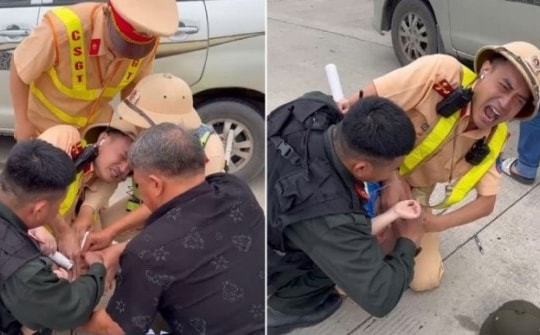 CSGT nén đau ngăn bé trai bị co giật cắn vào lưỡi