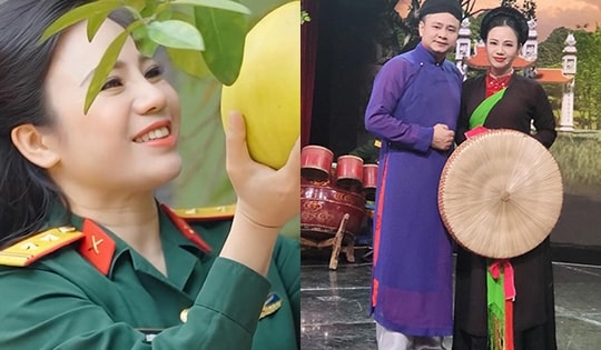 Đời thực kín tiếng của 'hoa khôi' làng chèo mang quân hàm Trung tá, 40 tuổi là NSND