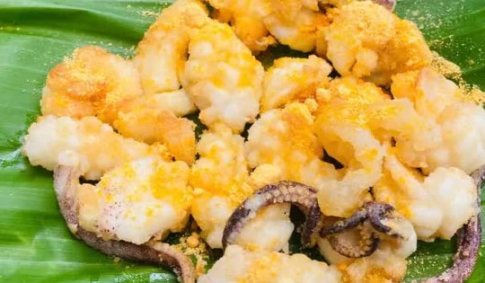 Mực chiên lắc phô mai  - càng ăn càng nghiền