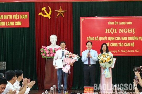 Bổ nhiệm Phó Trưởng Ban Dân vận Tỉnh ủy, hiệp thương cử giữ chức vụ Phó Chủ tịch Ủy ban MTTQ tỉnh