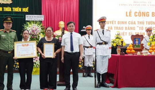 Truy tặng bằng Tổ quốc ghi công cho Phó trưởng Công an phường hy sinh