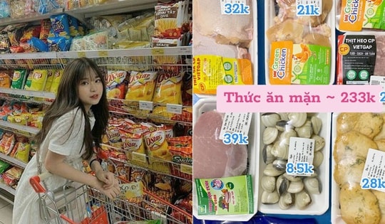 Cô gái ở Hà Nội đi siêu thị theo tuần với 500k: Thức ăn mặn, rau củ, đồ ăn vặt đầy đủ cho 2 người