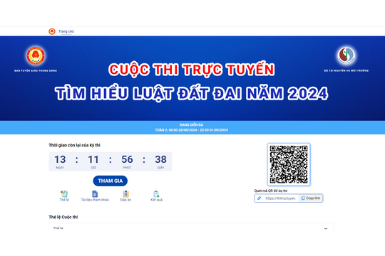 Đáp án tuần 1 Cuộc thi trực tuyến tìm hiểu Luật Đất đai năm 2024