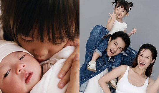 Con gái Đông Nhi - Ông Cao Thắng quấn quít bên em bé mới sinh