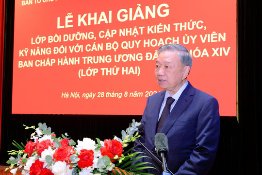 Tổng Bí thư, Chủ tịch nước Tô Lâm dự Lớp bồi dưỡng cán bộ quy hoạch Ủy viên Trung ương Đảng