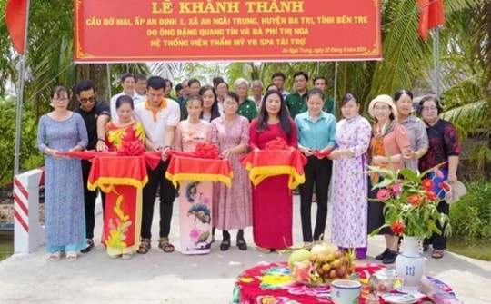 Khánh thành cầu Bờ Mai tại Bến Tre - một công trình kết nối yêu thương do Viện Thẩm Mỹ YB Spa tài trợ chính