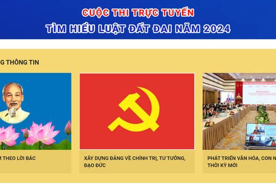 Cuộc thi trực tuyến tìm hiểu Luật Đất đai năm 2024 kết thúc vào ngày nào?